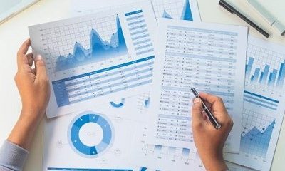 Person reviewing charts