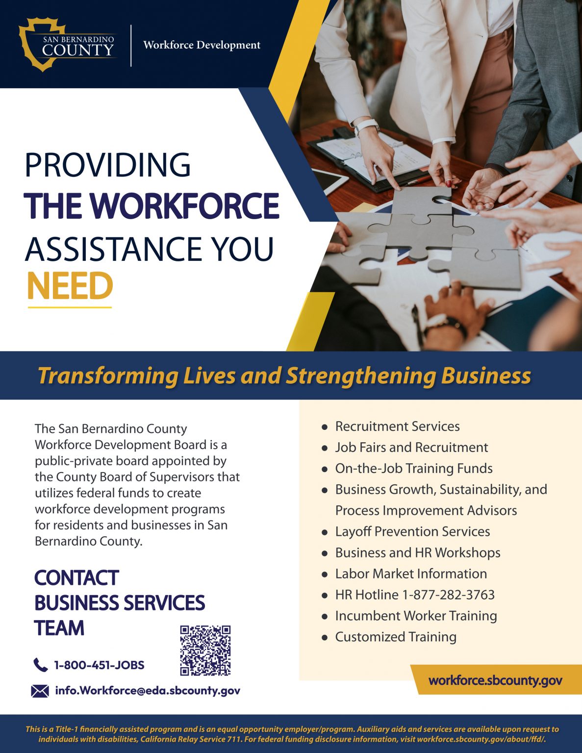 Services Flyers – Workforce Development