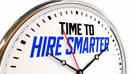 Time to Hire Smarter Find Best Job Candidates Most Qualified Clock 3d Illustration