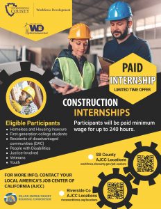 Sample of Construction Internship Flyer