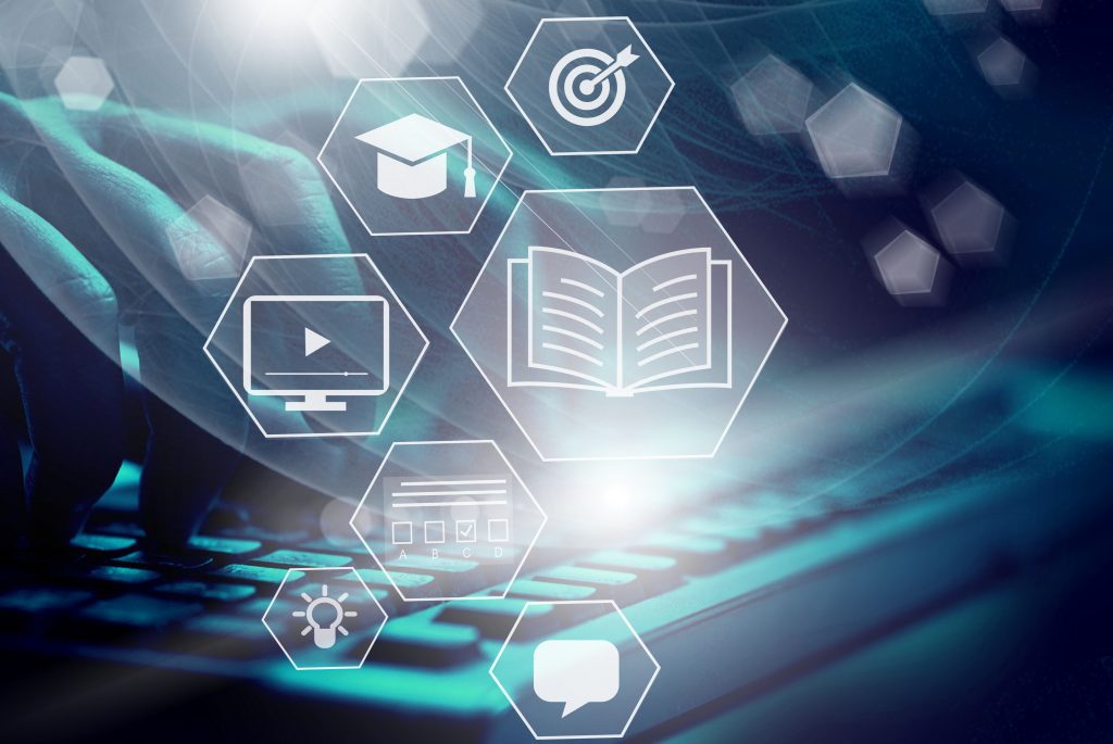 E-learning, education internet online digital technology concept.